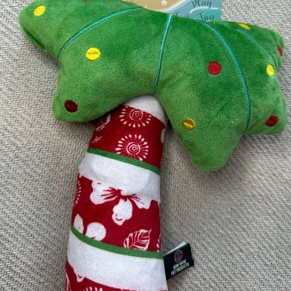 Deck The Palms Tree Dog Toy NWT Holiday Christmas Gift Coastal Red Puppy - Picture 5 of 7